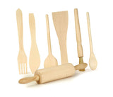 Egmont Toys Set of 7 Wooden Kitchen Utensils