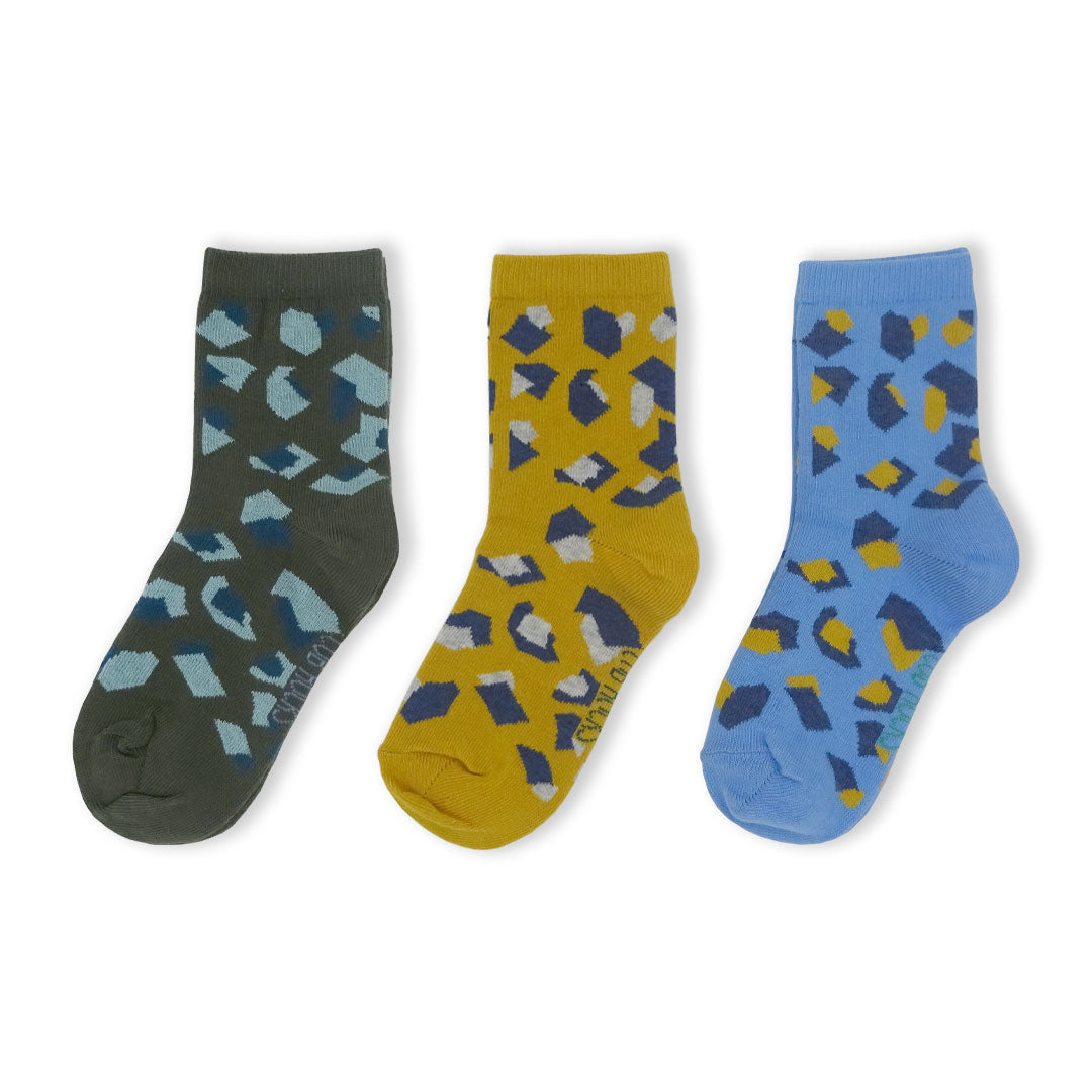 3 Pack Camo Kids Sustainable Fashion Ankle Socks for Boys and Girls