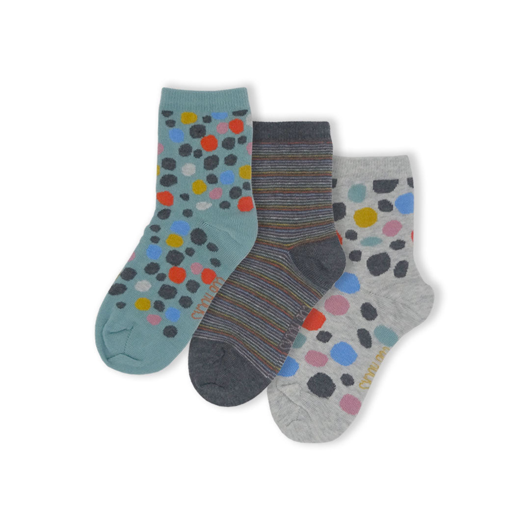 3 Pack Spots Kids Sustainable Fashion Ankle Socks for Boys and Girls