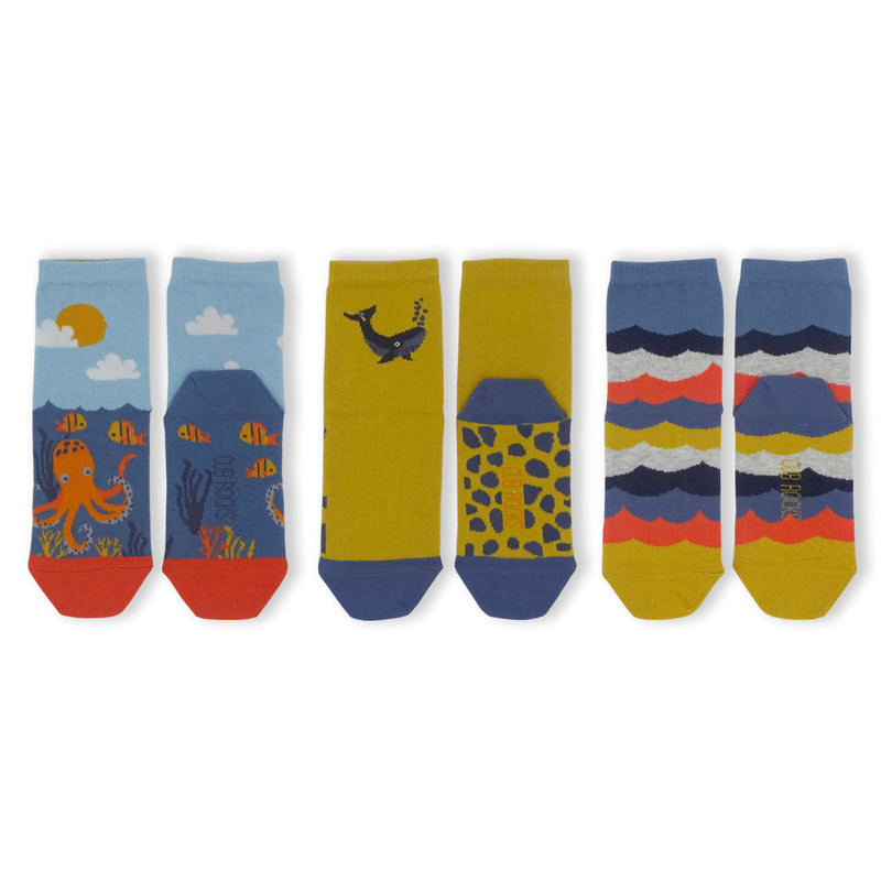 3 Pack Ocean Kids Sustainable Fashion Socks for Boys and Girls