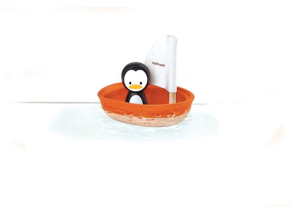 Plan Toys Bath Toy Sailing Boat - Penguin