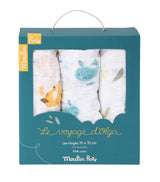 Moulin Roty Gift Box of 3 Muslin Squares - Le Voyage D'Olga