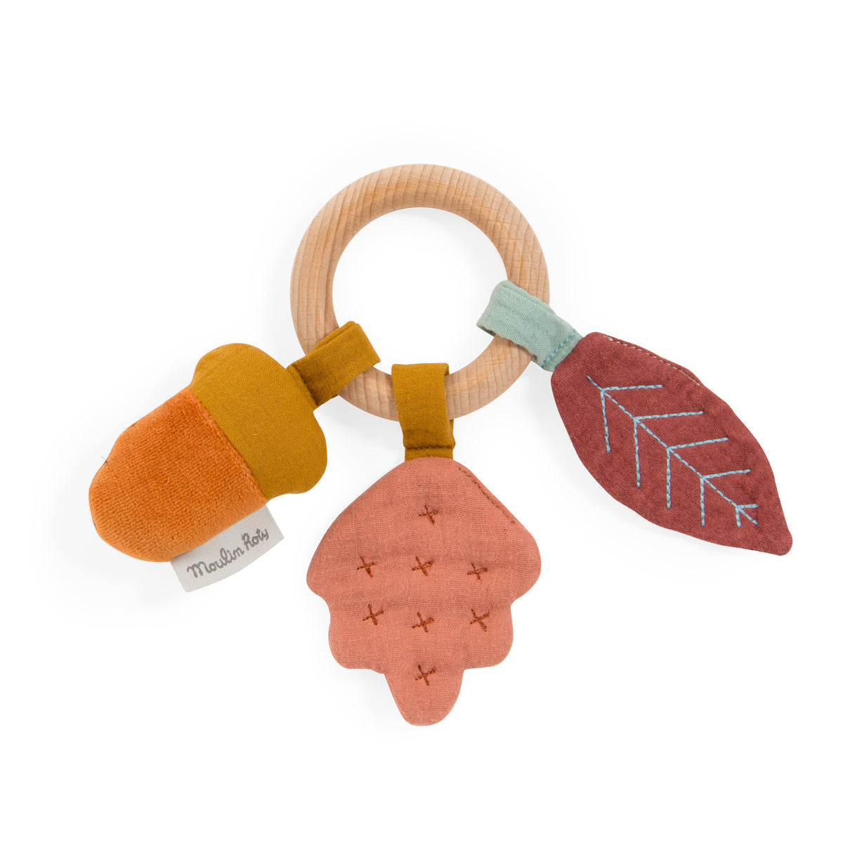 Moulin Roty Wooden Oak Tree Ring Rattle Apres la Pluie