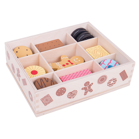 bigjigs box of wooden biscuits