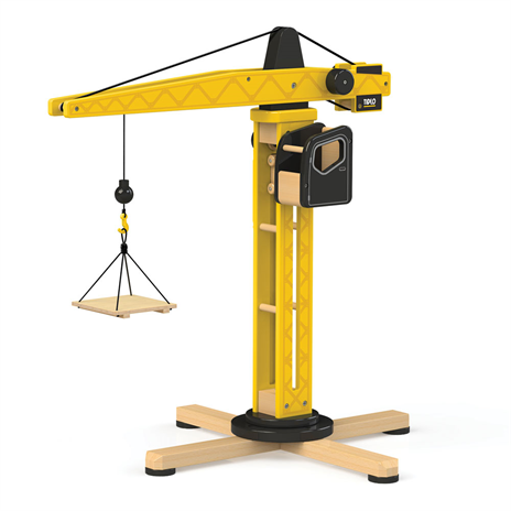 Wooden construction crane