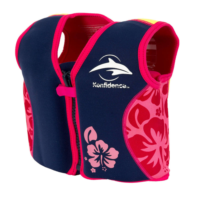 The Original Konfidence Jacket - Buoyancy Swim Vest - Pink Hibiscus Oahu