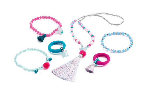 Djeco Hair Jewels and Jewellery- pompoms and butterflies