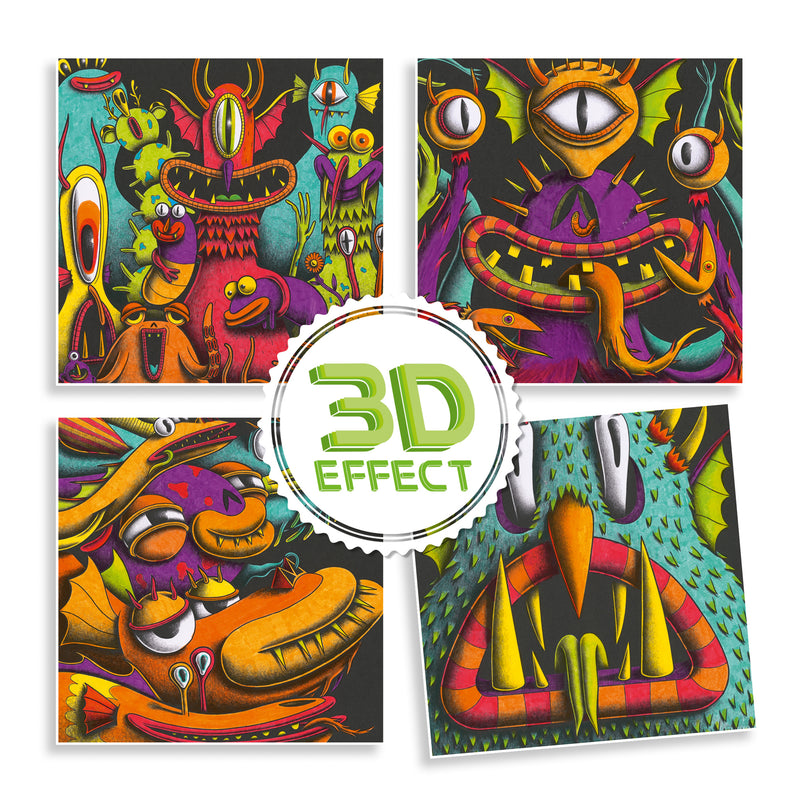Djeco Funny Freaks 3D Colouring