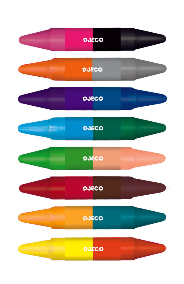 Djeco Colours - 8 Twin Crayons