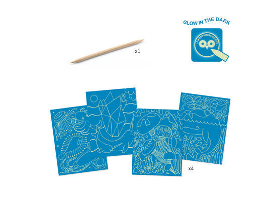 Djeco Glow In The Dark Scratch Cards - Sea Life