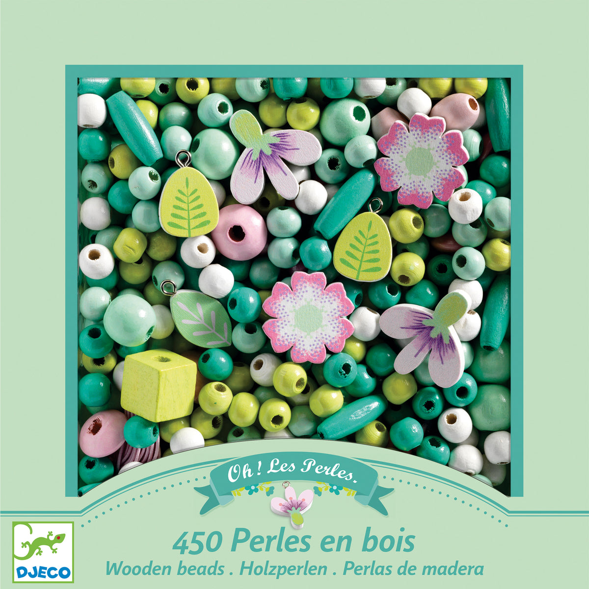 Djeco Abundance Jewellery Wooden Beads - Flowers & Foliage