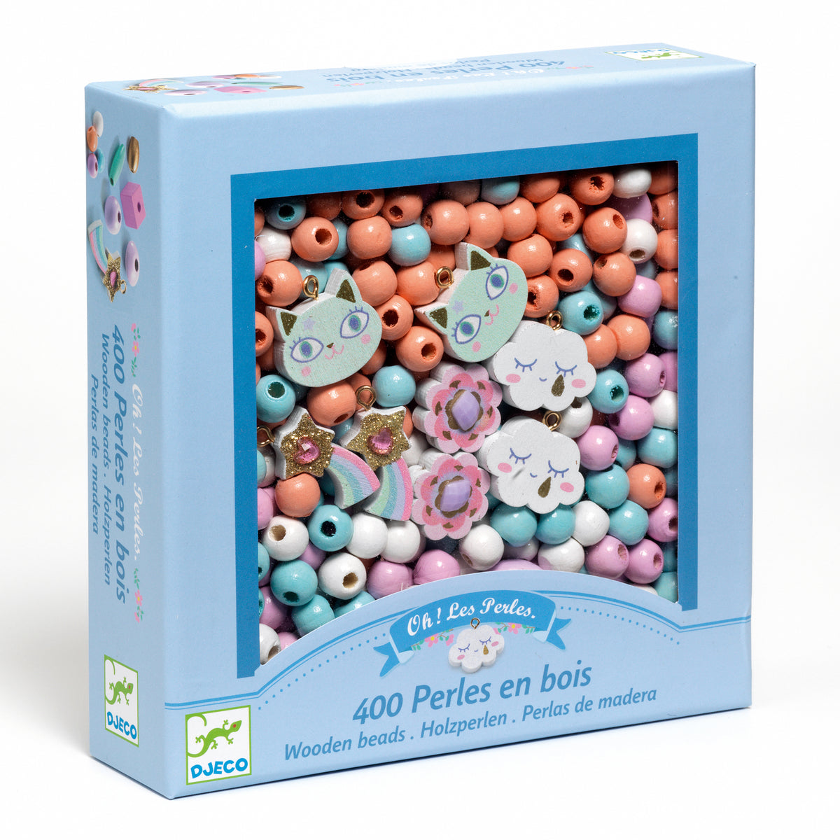 Djeco Abundance Jewellery Wooden Beads - Rainbow