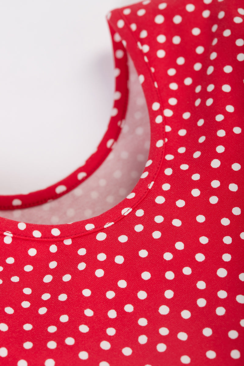 Frugi Louella Skater Dress - True Red Spot