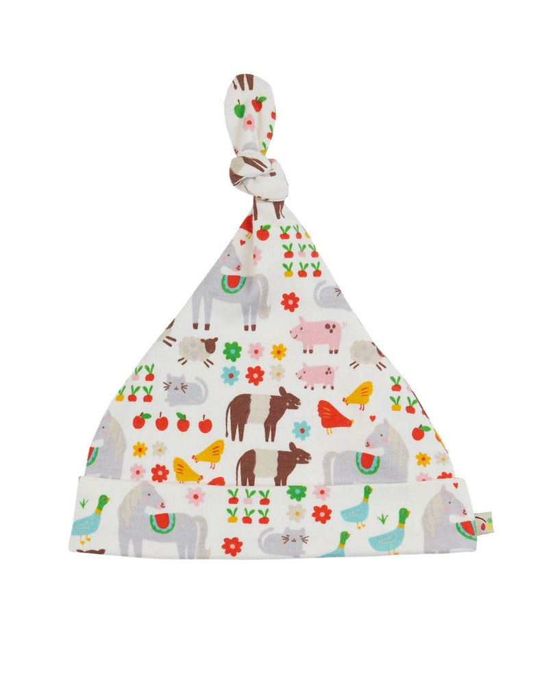 Frugi Lovely Knotted Hat, Soft White Farm,