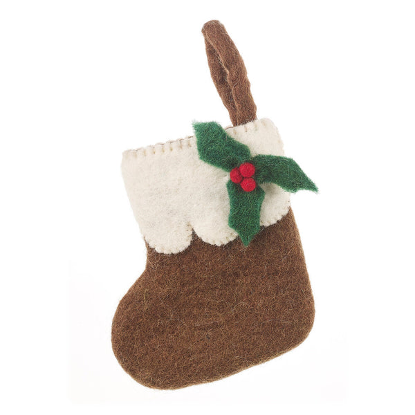 Brown Pudding Mini Christmas Stocking