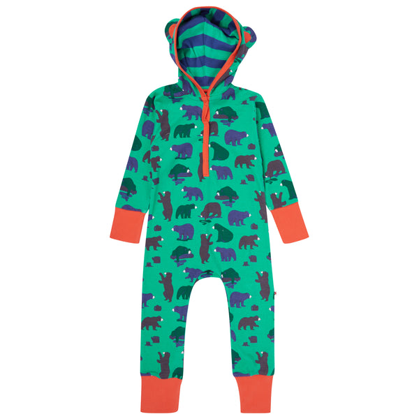 Piccalilly Hooded Playsuit -  Mountain Bear
