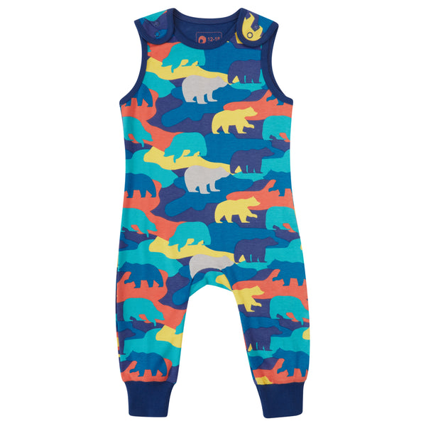 Piccalilly Dungarees - Camo Bear 3-4 yrs only