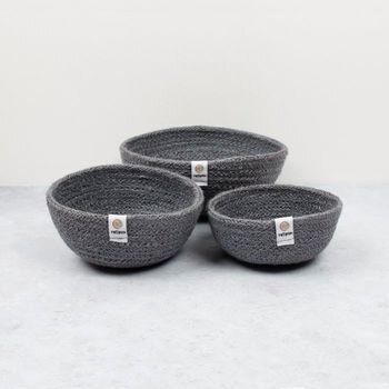 Respiin Jute Mini Bowls - Grey