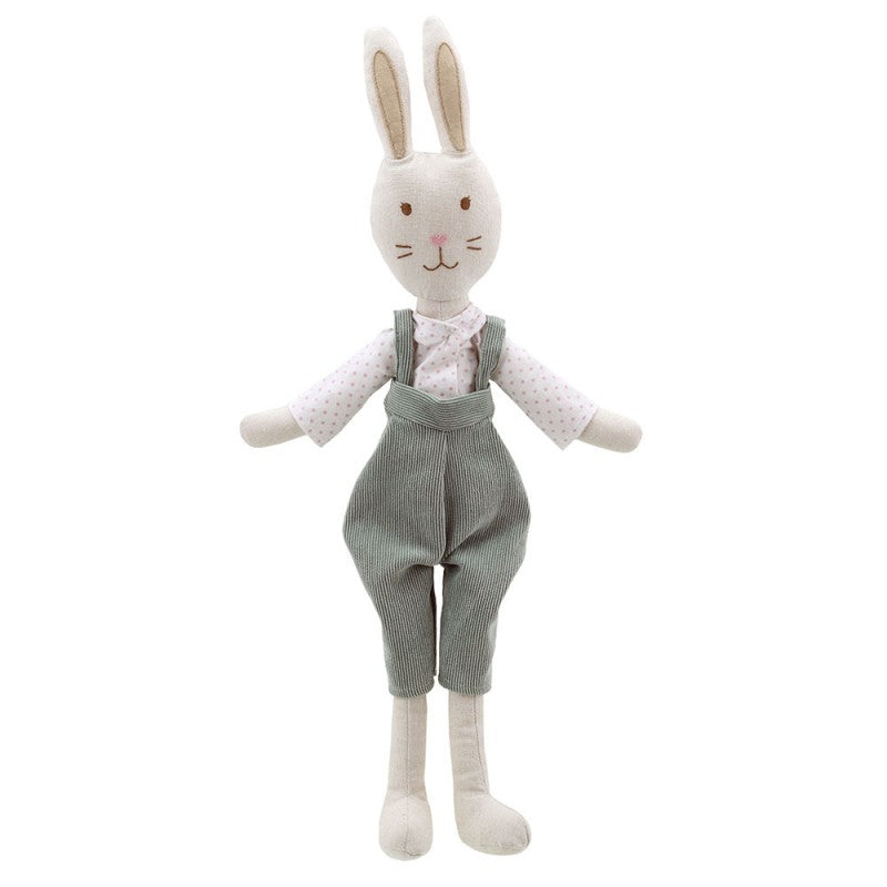 Wilberry Linen Soft Toy - Rabbit In Dungarees