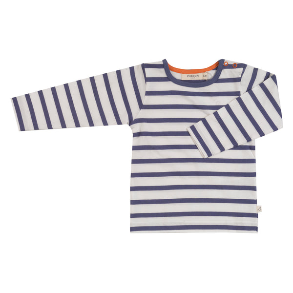 Pigeon Long sleeve T-shirt (Breton stripe), sailor blue
