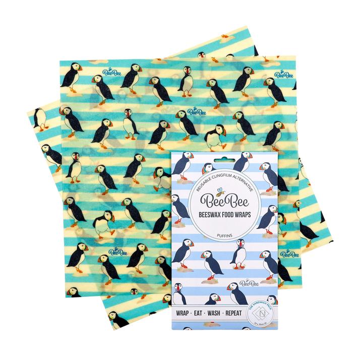 Beebee Beeswax Wraps, Sandwich Pack - COLOUR OPTIONS