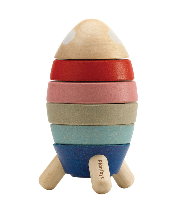 Plan Toys Stacking Rocket - Orchard Colourway
