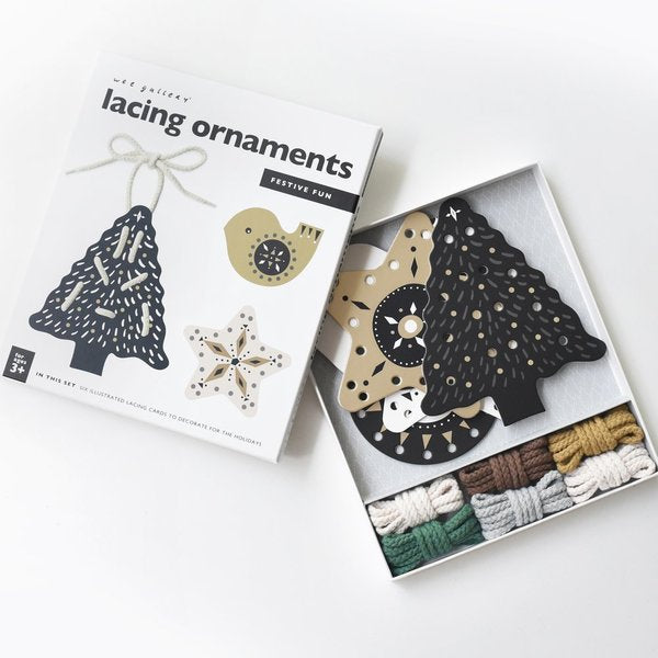 Wee Gallery Lacing Cards - Christmas Ornaments