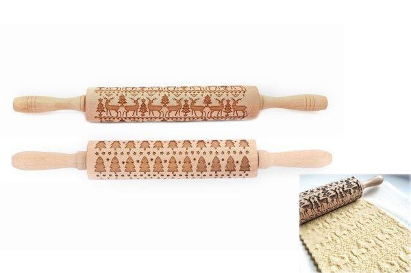 Wooden Christmas Rolling Pin (Large)