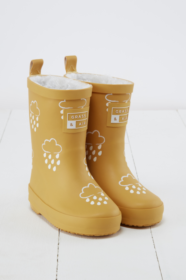Grass+Air Ochre Colour-Changing Kids Wellies