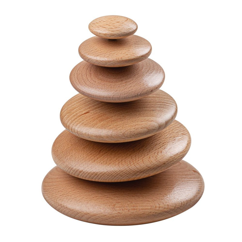 natural wooden stacking pebbles