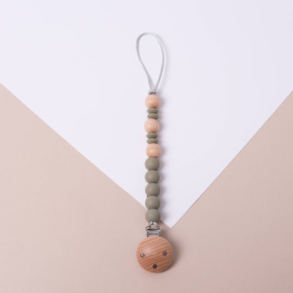 Silver Sage Silicone and Wood Dummy Clip