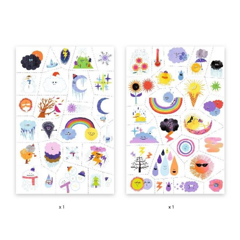 Djeco Tattoos - Weather Emojis