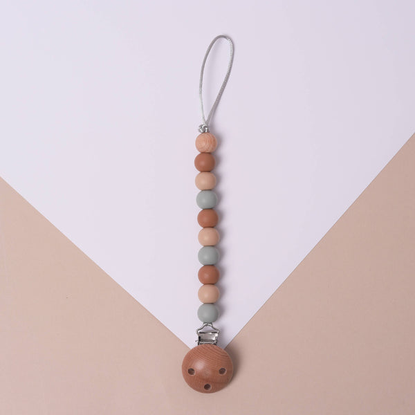 Smokey Sand Mix Silicone and Wood Dummy Clip