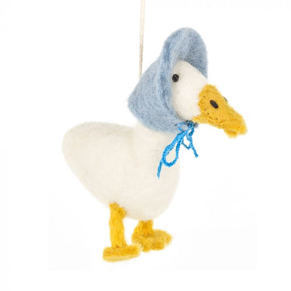 Handmade Amy Duck Hanging Biodegradable Needle Felt Easter Decoration