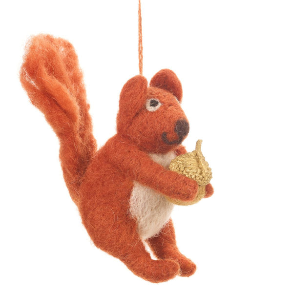 Felt So Good Red Bushy Squirrel Hanging Decoration