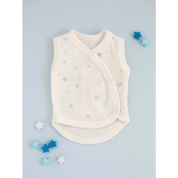 Tiny and Small Organic Cotton Preemie Incubator Vest - Blue Stars
