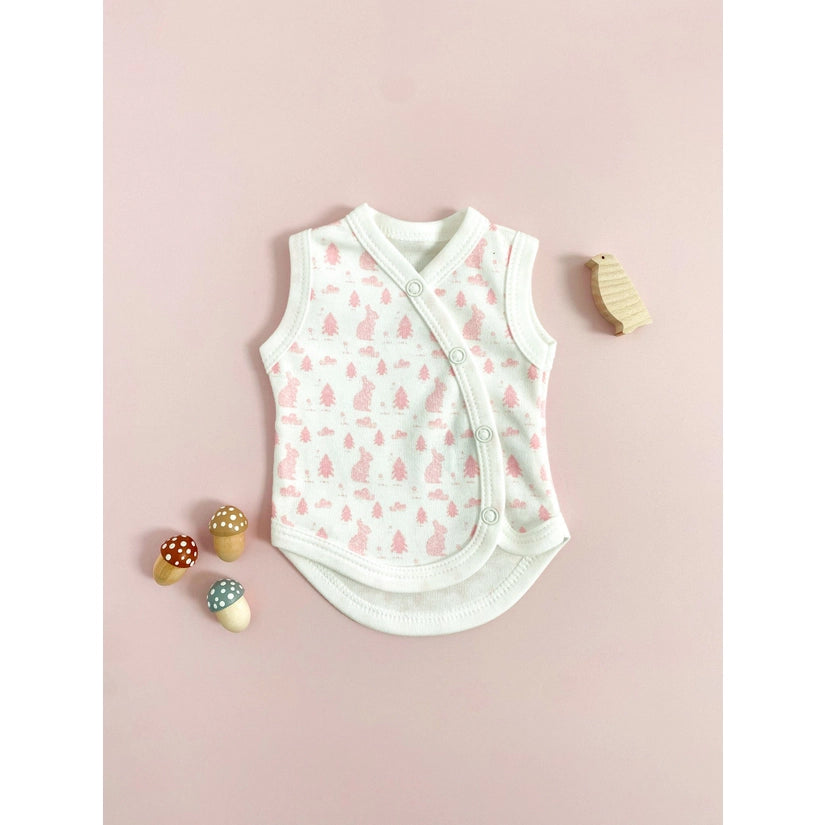 Tiny and Small Organic Cotton Preemie Incubator Vest - Bunny Meadow