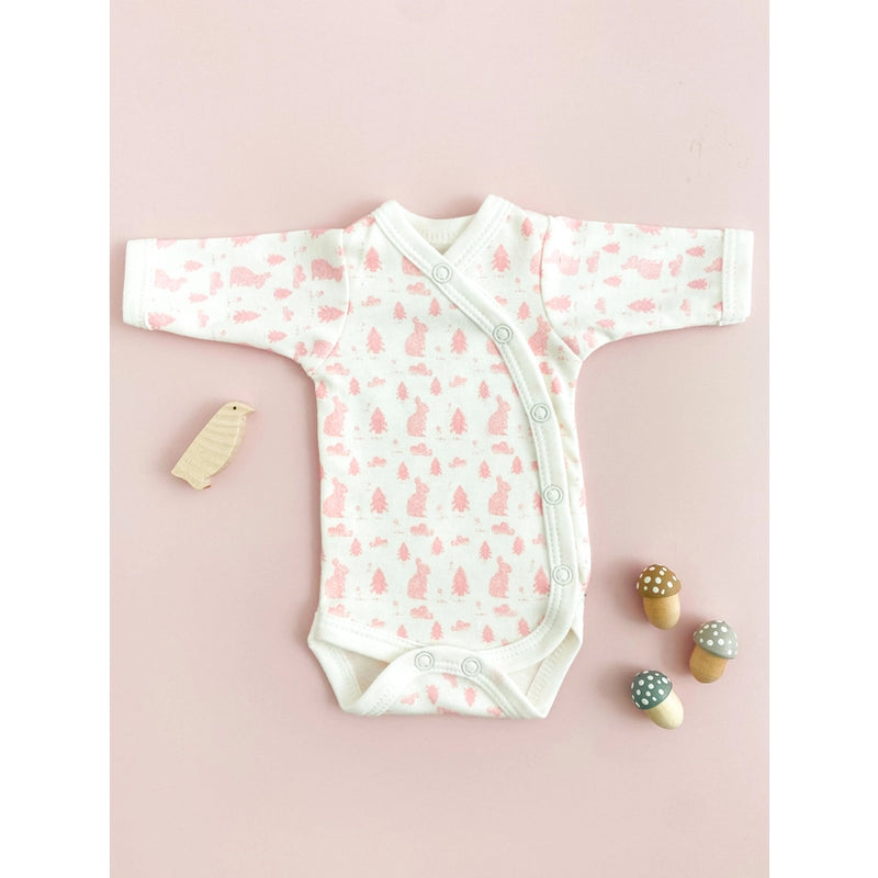 Tiny and Small Organic Cotton Preemie Bodysuit - Bunny Meadow