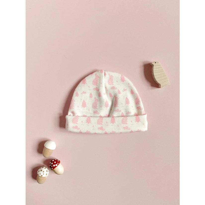 Tiny and Small Organic Cotton Preemie Baby Hat - Bunny Meadow