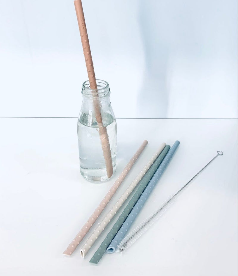 OGB Silicone Straw Set in Neutral Colourway