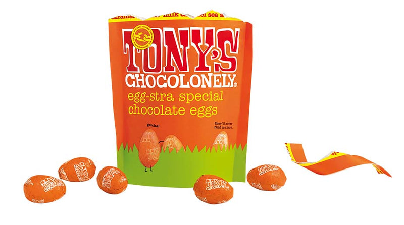 Tony's Chocolonely Easter Eggs Milk Caramel Salt Pouch 178g